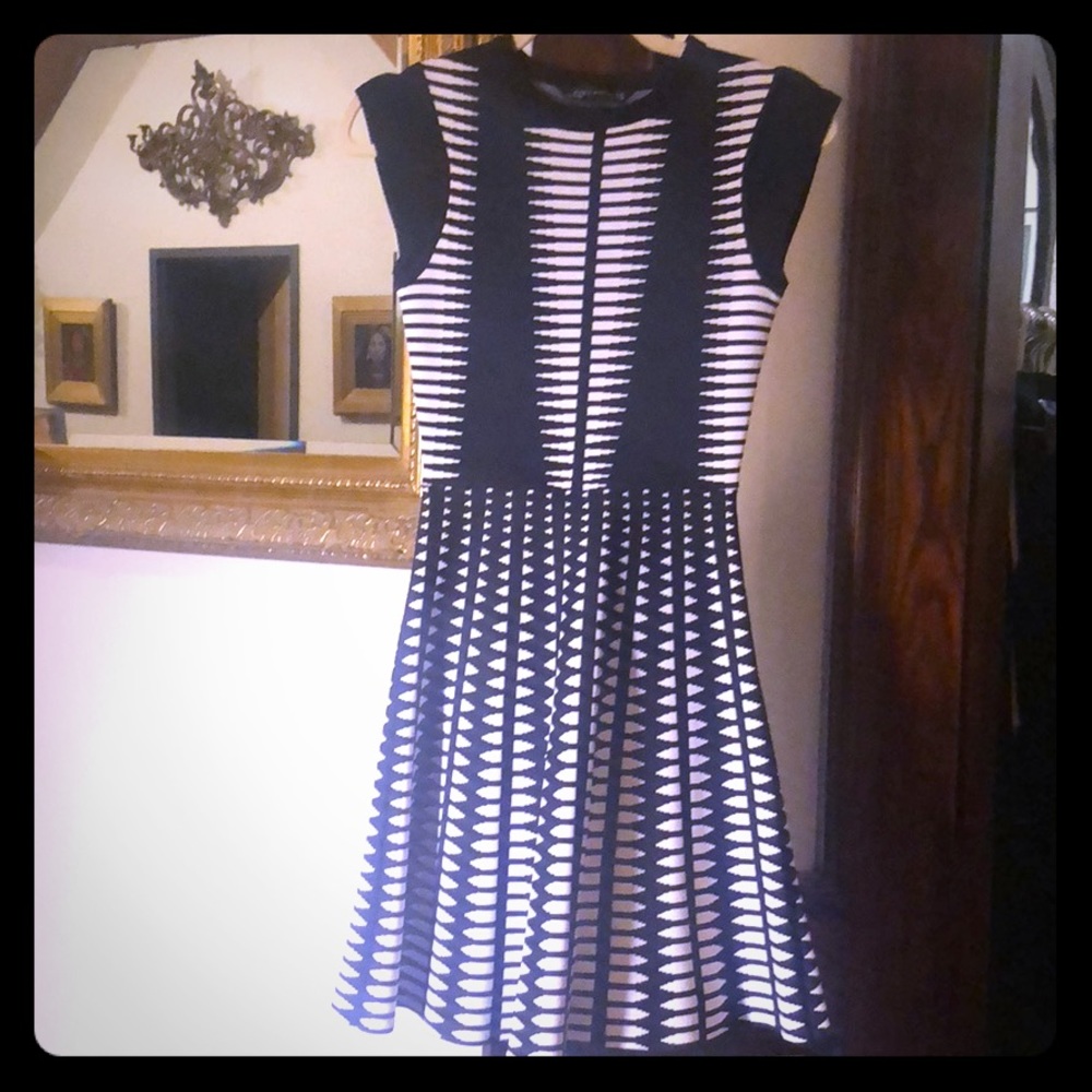 Black and white alaia inspired dress